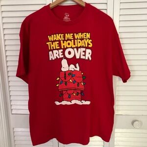 Peanuts snoopy red holidays  tshirt